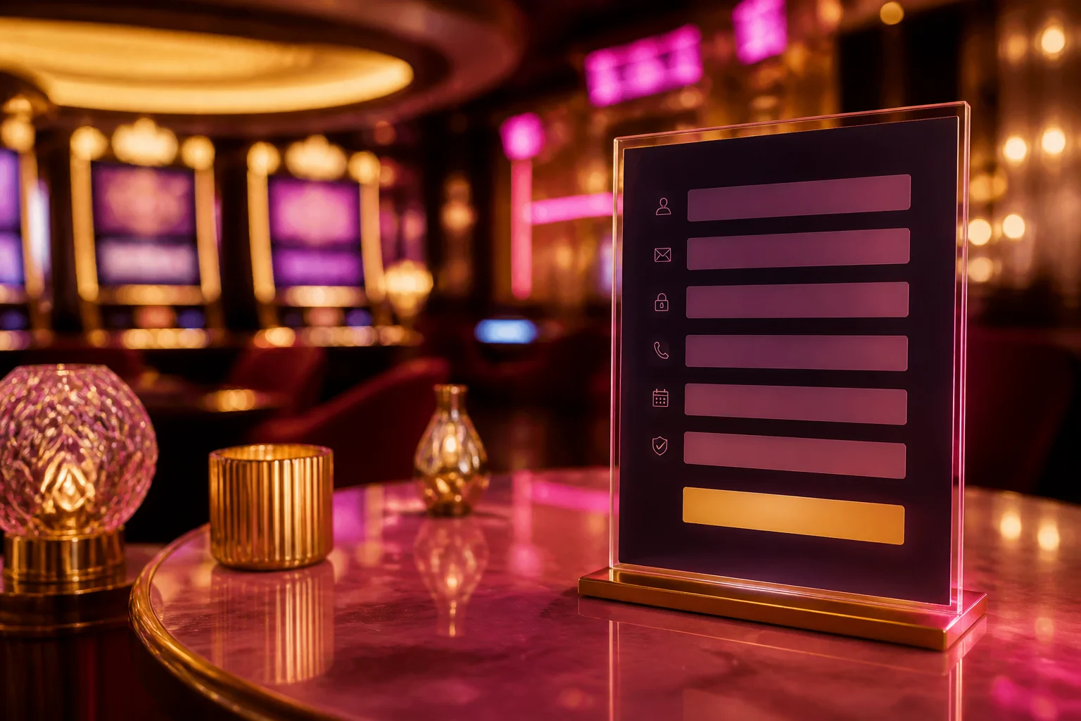 Registration and account setup steps for an Casino Mate profile
